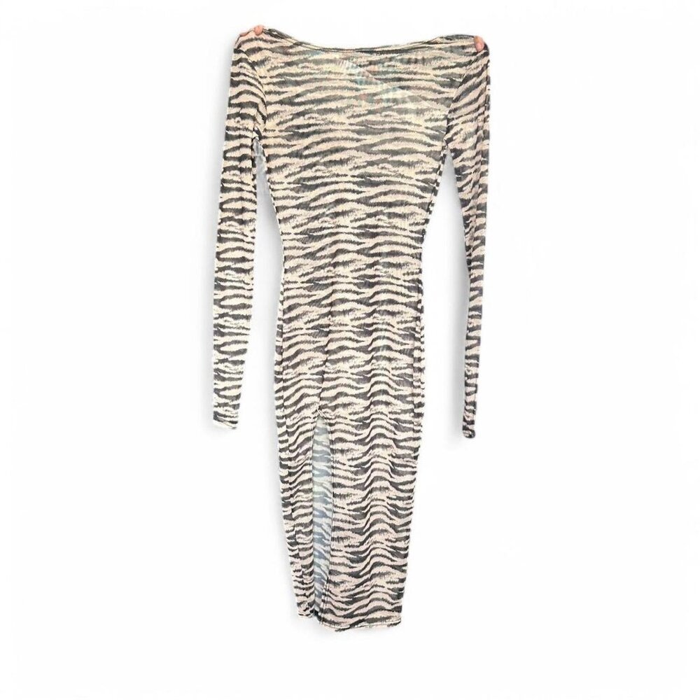 PrettyLittleThing Sheer Animal Print Maxi Dress